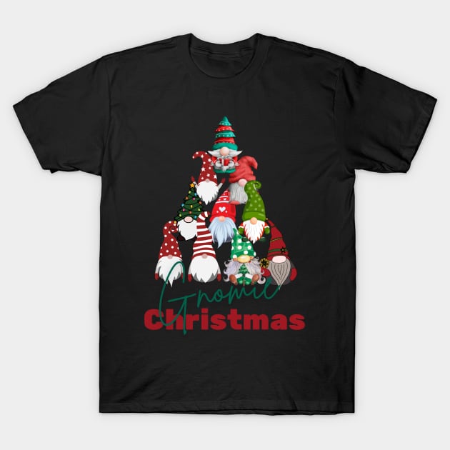 Gnomie Christmas Cute Holiday Saying T-Shirt by missdebi27